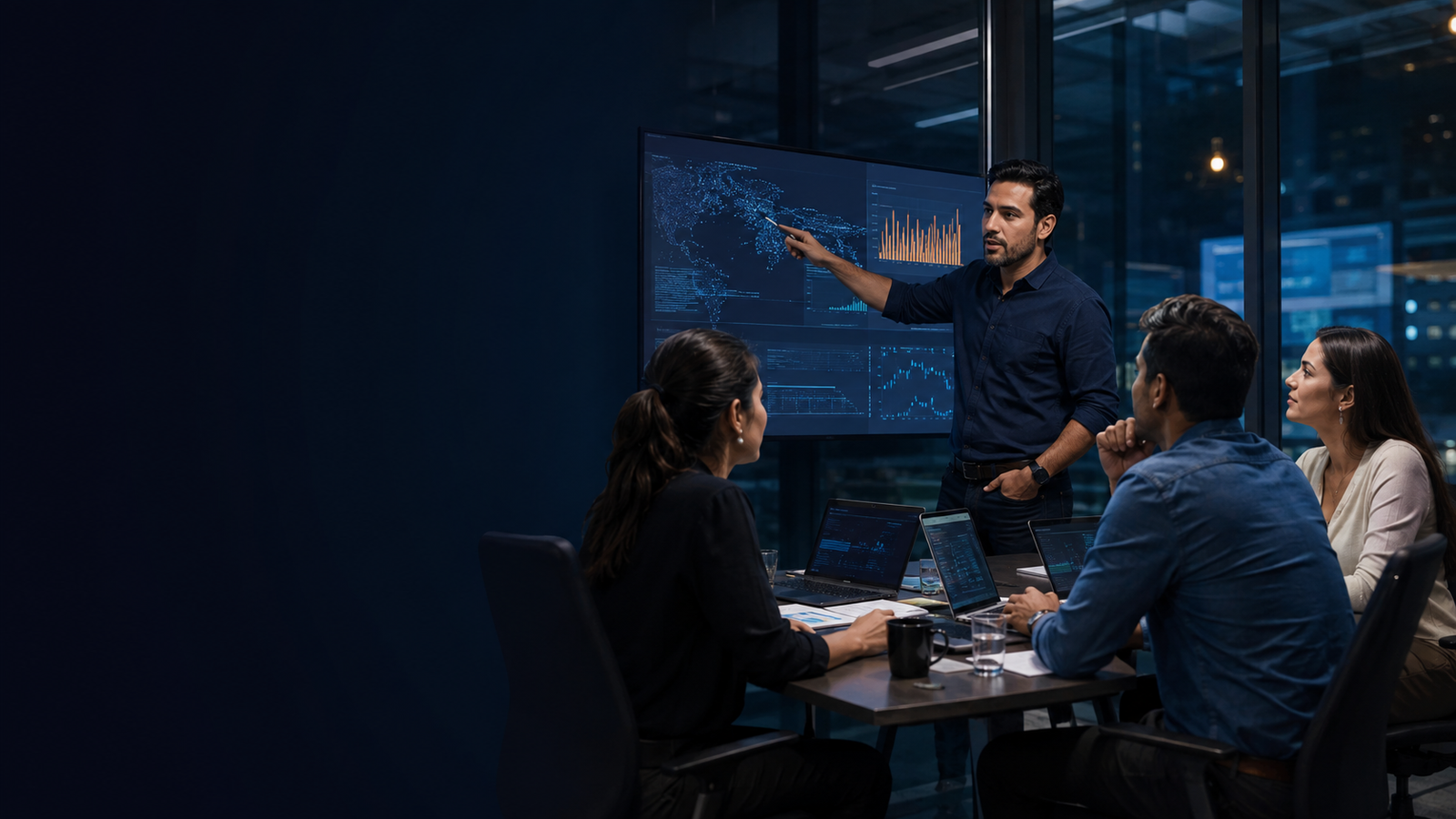Equipo participando en una capacitación corporativa práctica de inteligencia artificial