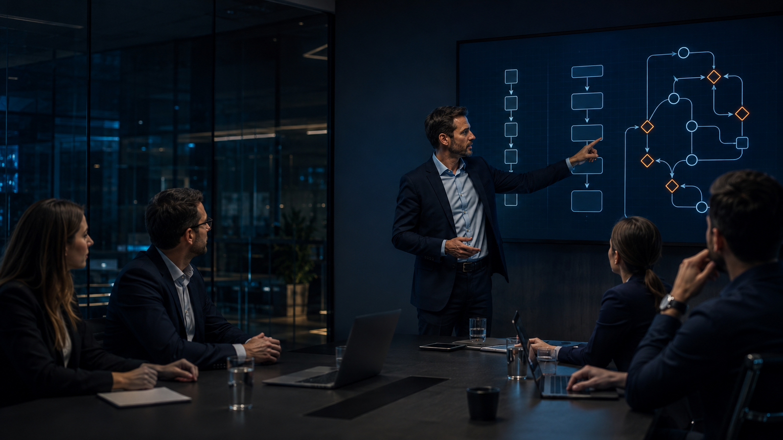 Consultor comparando flujos de RPA, automatización y agentes de IA